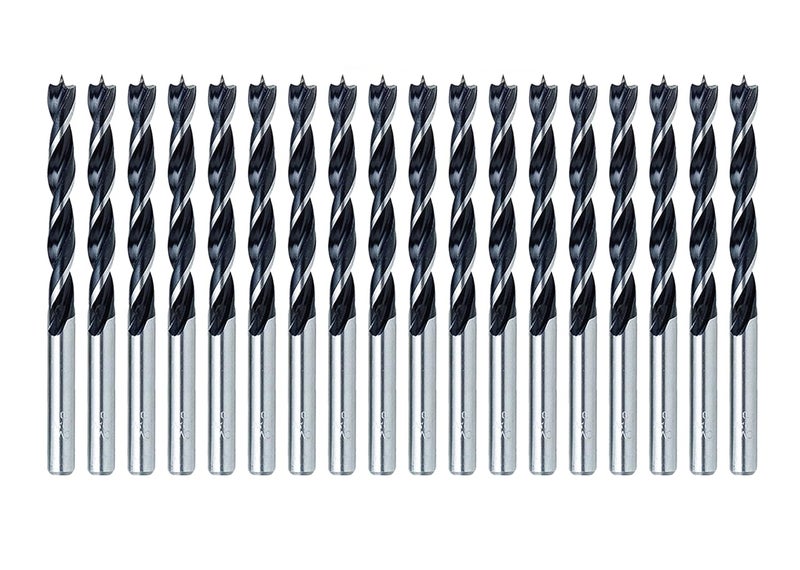 MAX-CRAFT Wood Brad Point Drill Bit Set 1/8 in. 20Pcs Spur Point Stubby Woodworking Drill Bits - Image 1
